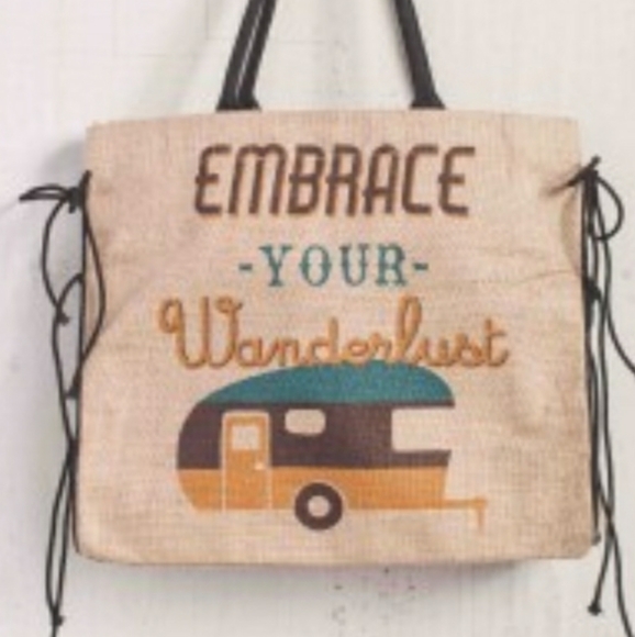 Mona B Handbags - Up cycled Mona B Burlap Tote. NWT